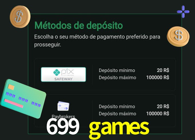 O cassino 699 games oferece uma grande variedade de métodos de pagamento